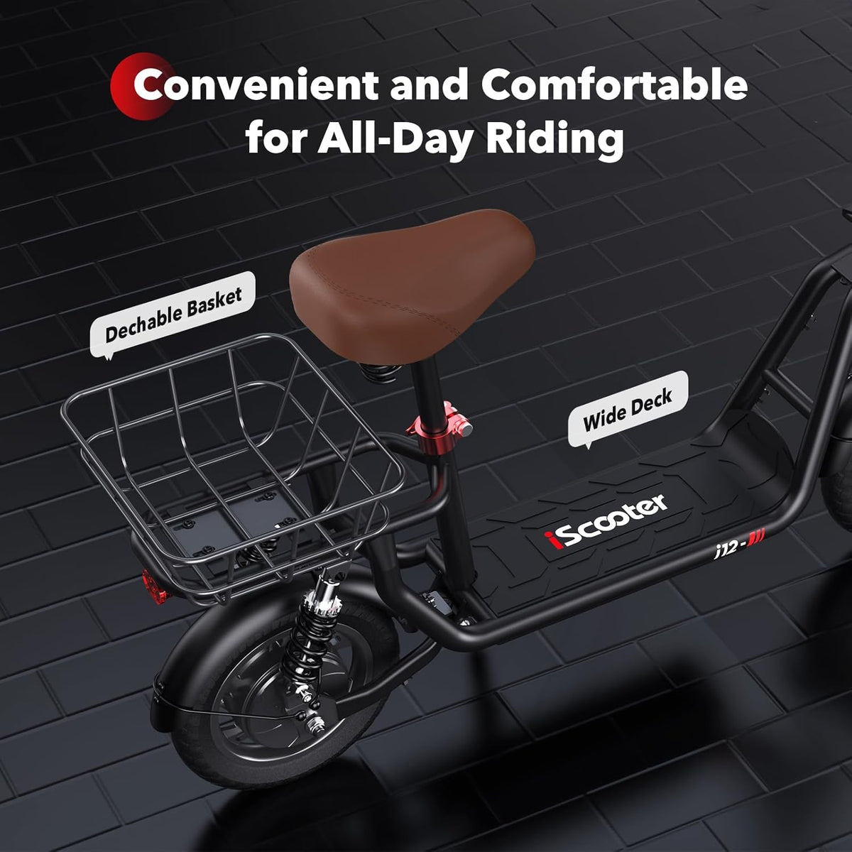 iScooter Electric Scooter with Seat, 37/21 Miles Long Range & 28/19/15.6 MPH Top Speed, 14"/12"/10" Pneumatic Tire, Height Adjustable Seat...