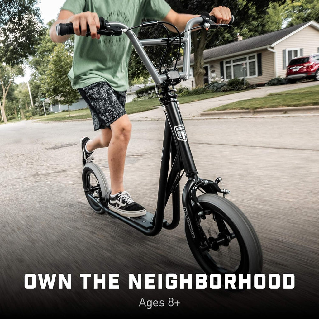 Mongoose Trace Air Non-Electric Scooter for Youth Boys Girls Age 8+ Year Old, Max Weight of 220 lbs., 12-Inch Air Tires, Non-Folding Design, Adjustable...