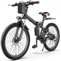 Gocio 26 in. Electric Bike for Adults, 500W Folding Electric Mountain Bicycle Max 50Miles, Full Suspension, 48V Foldable E-Bike with Removable 374.4Wh Lithium-Ion Battery Electric City Bike
