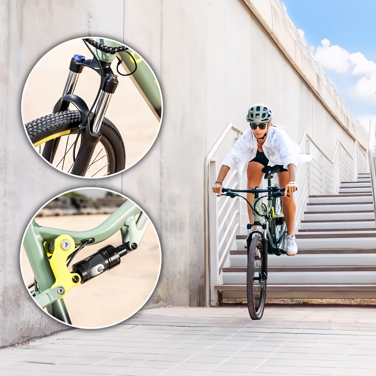 Bicicleta Mountain Millor  eléctrica de montaña 27,5", con 90Km de autonomía , doble suspensión, cambio Shimano 18 velocidades y doble disco de freno hidráulico.
