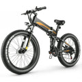 Funcid Electric Bike, 26"x4" Fat Tire Electric Bike for Adults 500W Ebike Foldable Adult Electric Mountain Bicycles with 48V 10Ah Battery, Lockable Suspension Fork, Shimano 21 Speed Gears