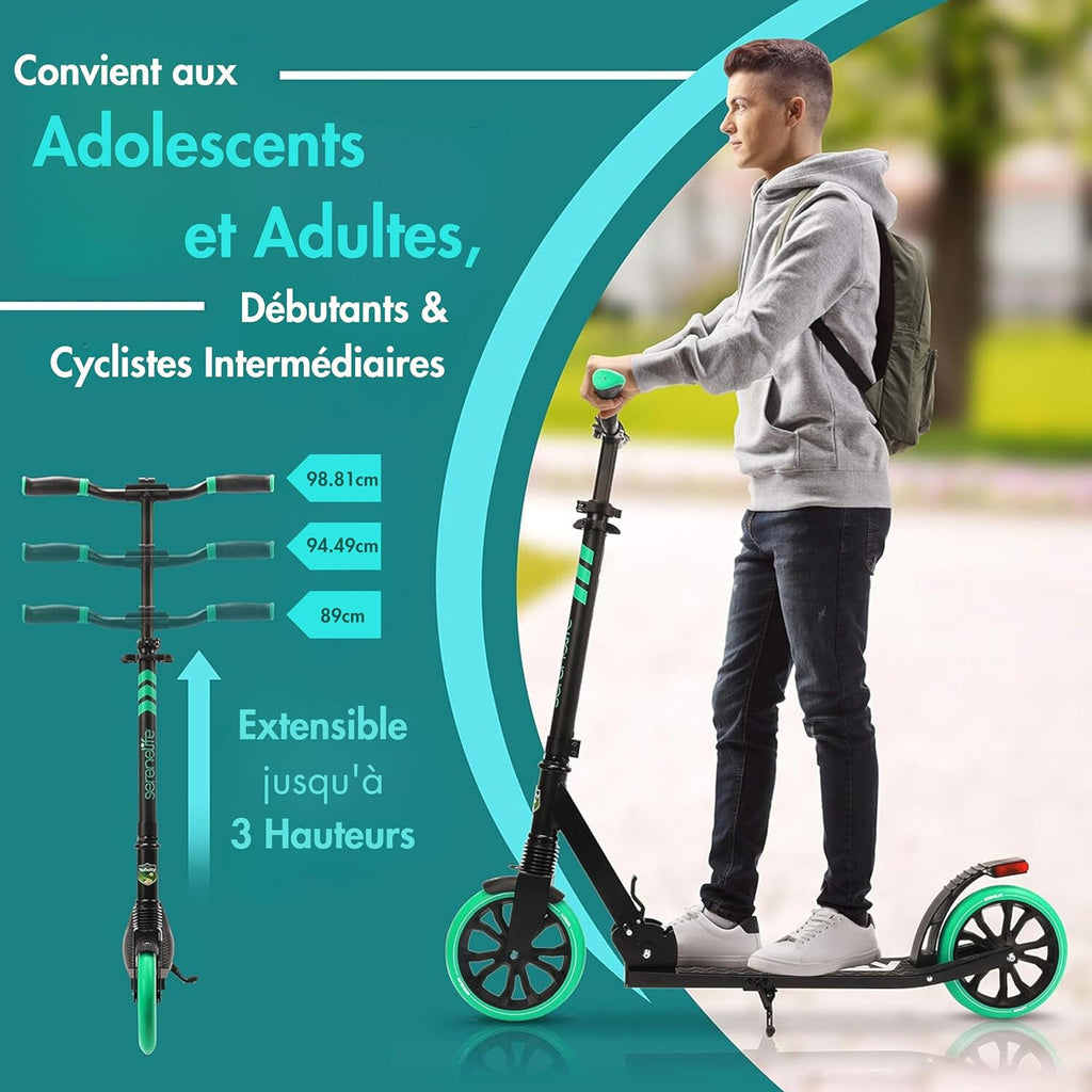 10 Colors Freestyle Scooter, Adult and Teen Scooter - Adjustable Height, All Terrain Scooter with Large Wheels and Suspension, Foldable Scooter with Easy Maneuver