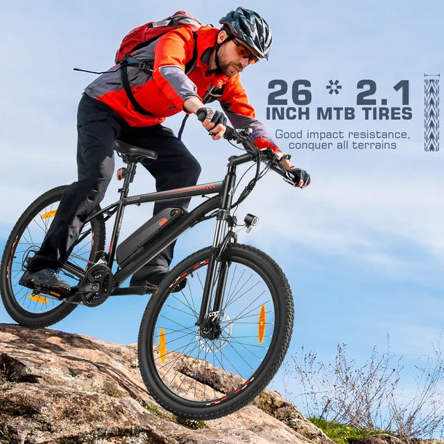 Funcid Electric Bike, Electric Bike for Adults 27.5" EBike 500W Adult Electric Bicycle, 19.8MPH Electric Mountain Bike, 48V 10.4Ah Battery, Lockable Suspension Fork, Shimano 21 Speed, LCD Display