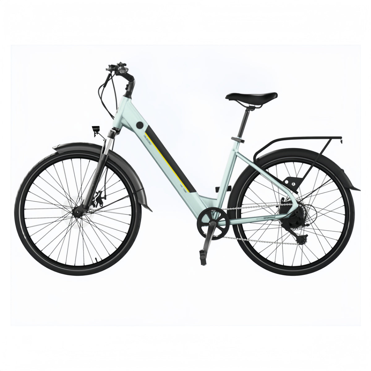 Bicicleta eléctrica Urban Bicicleta eléctrica de ciudad 28" con 90Km de autonomía, suspension delantera, cambio Shimano de 7 velocidades y doble disco de freno.