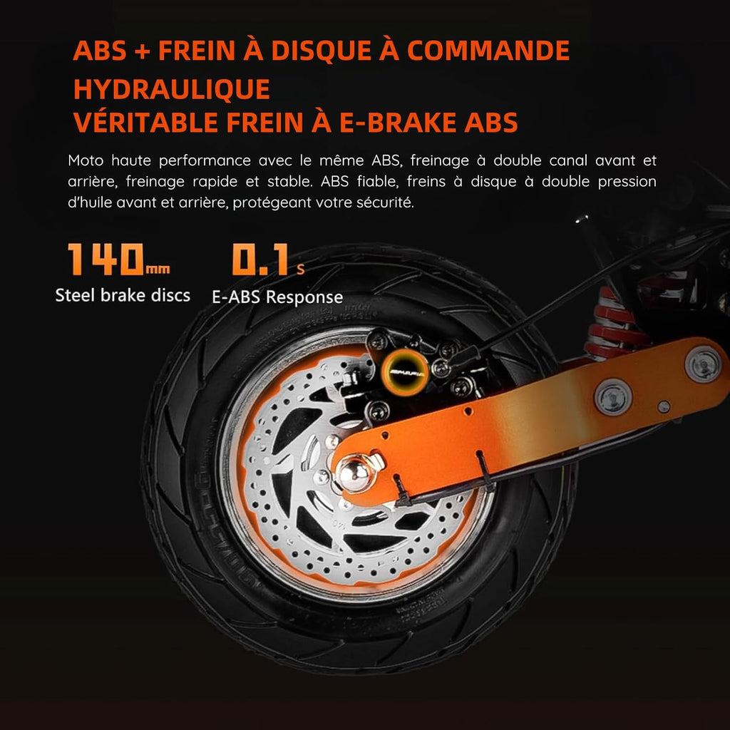 E Scooter mit Straßenzulassung, 80-100 KM Reichweite, 48V 15Ah, 10 Zoll Offroad Luftreifen, ABE Elektroroller mit Doppelter Stoßdämpfung, Faltbarer E Roller Offroad Belastung bis 150 KG, LED, App